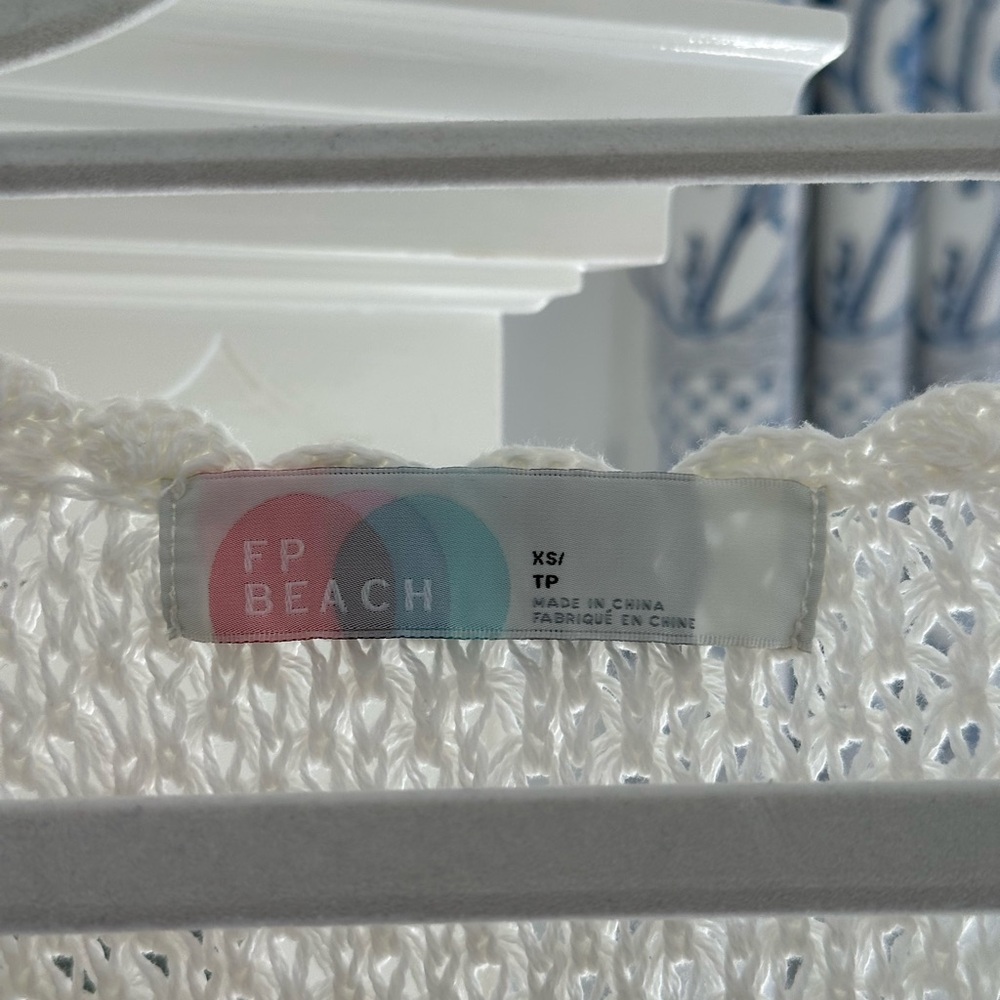 White Crochet Ruffle Mini Dress - Picture 3 of 4